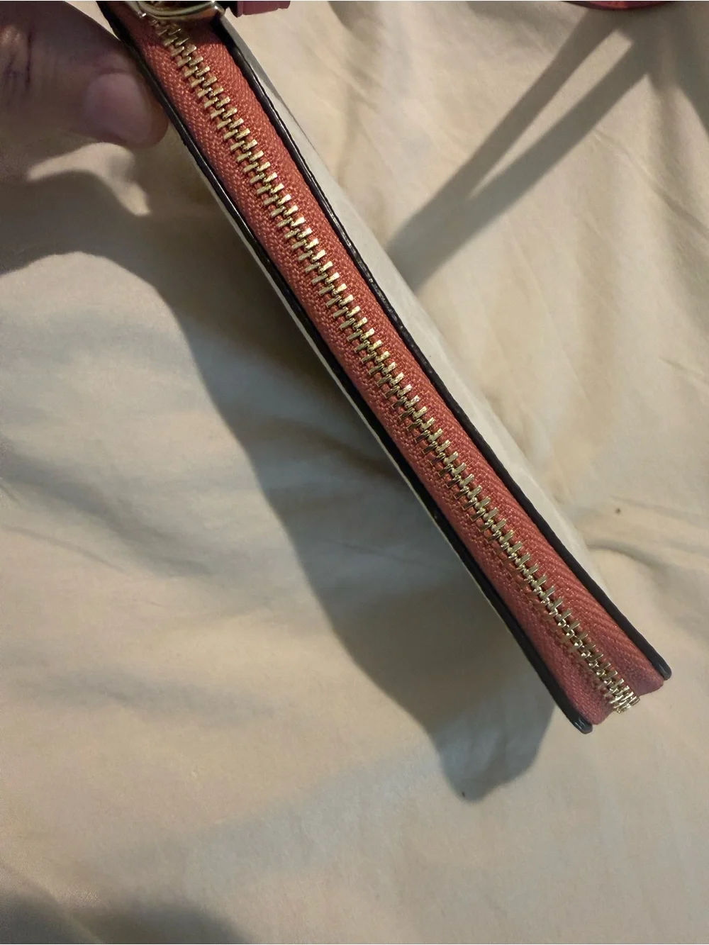 NWT Coach Butterfly Signature Zip Wristlet White Pink Canvas
